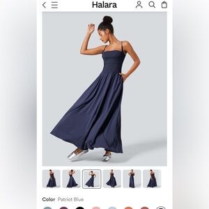 HALARA Breezeful Patriot Blue Long Maxi Dress 8 NWT!